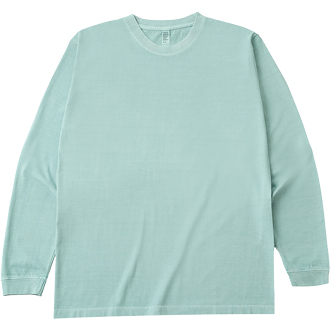 6.6ｵﾝｽ ロングスリーブガーメントダイTシャツ(1.6インチリブ)